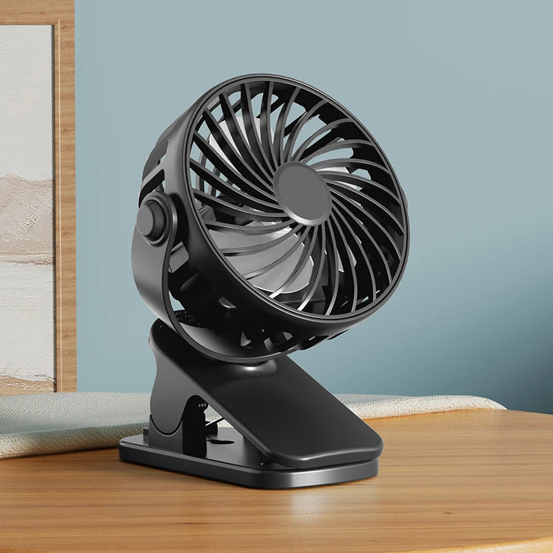 Portable Rechargeable Clip Fan 720° Rotatable Hanging Fan with Night Light Air Cooler for Outdoor Camping Ventilador