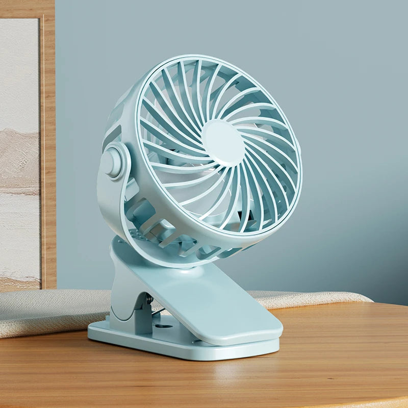 Portable Rechargeable Clip Fan 720° Rotatable Hanging Fan with Night Light Air Cooler for Outdoor Camping Ventilador